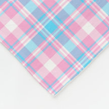 Plaid bleu-clair, rose et blanc
