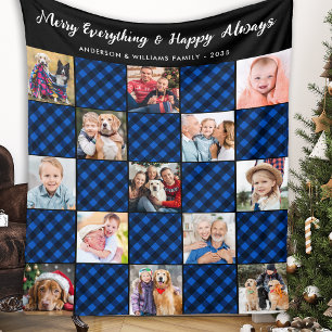 Couverture Polaire Plaid bleu Quilt Personnalisé 13 Collage d'images