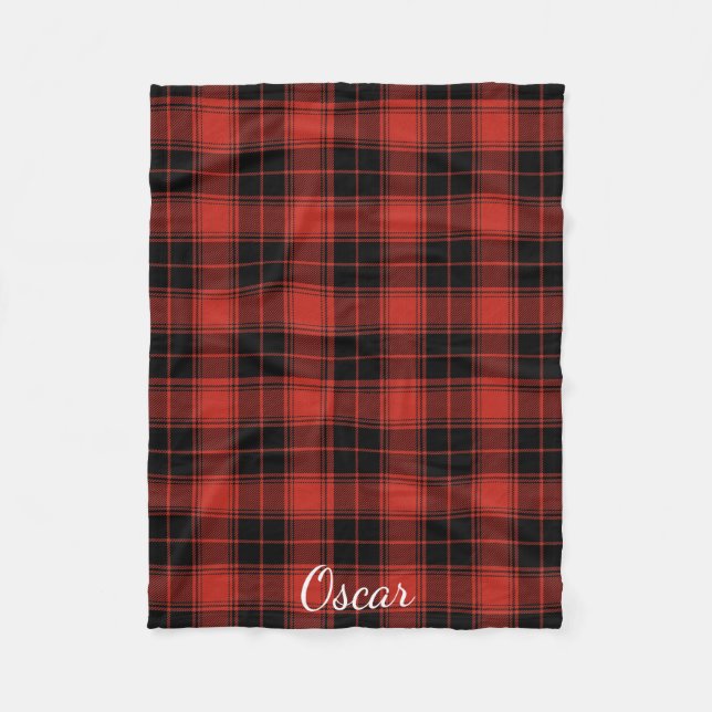 Couverture Polaire Plaid de Buffalo rouge/noir (Devant)