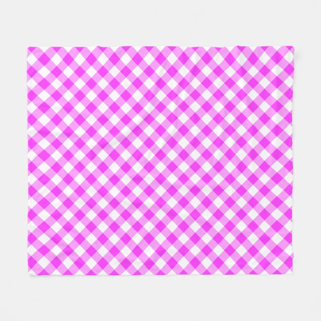 Couverture Polaire Plaid de buffle rose et blanc chaud (Devant (Horizontal))