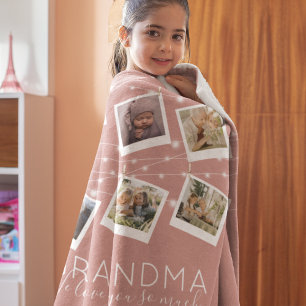 Couverture Polaire Plaid de Fleece avec Collage Photo de Guirlandes L