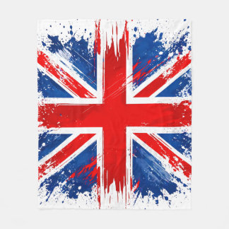 Couverture Polaire Plaid de jet drapeau Royaume-Uni Grunge