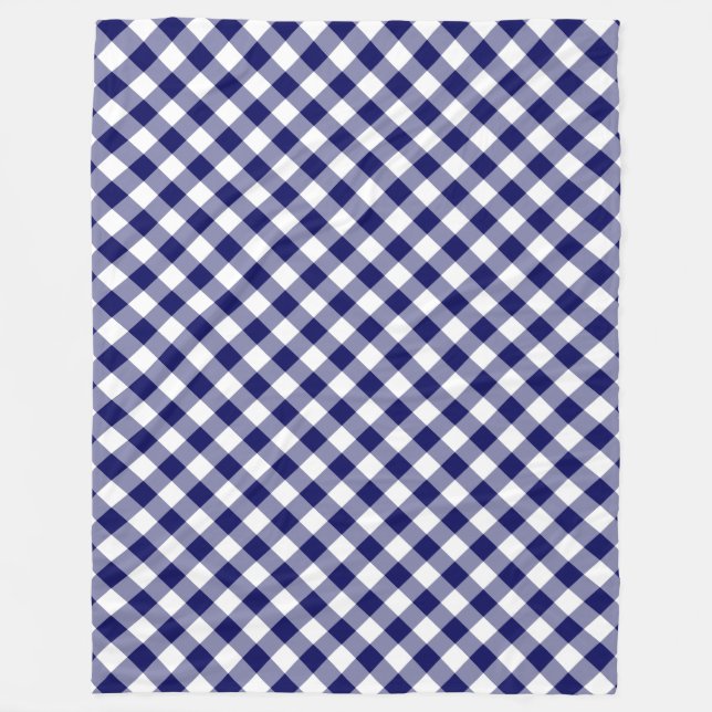 Couverture Polaire Plaid de la marine et du bison diagonal blanc (Devant)