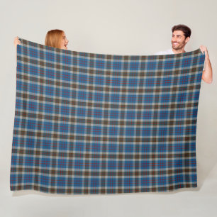 Couverture Polaire Plaid de tartan bleu de Thompson de clan écossais