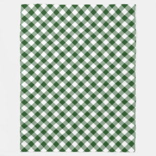 Couverture Polaire Plaid diagonal vert et blanc beau de guingan