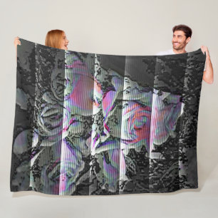 Couverture Polaire Plaid en polaire Techno Bouquet