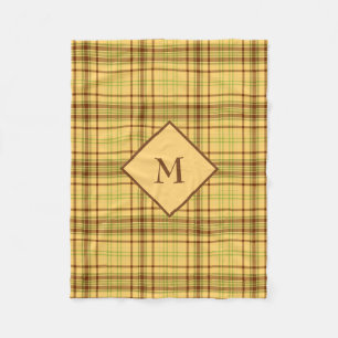 Couverture Polaire Plaid Jaune Et Brown