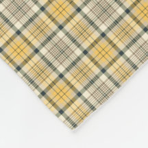 Plaid jaune, ivoire et noir