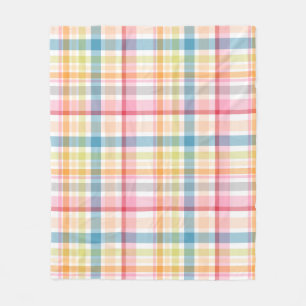 Couverture Polaire Plaid pastel brillant multicolore tartan du clan