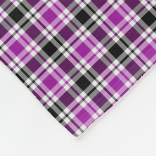 Couverture Polaire Plaid pourpre et noir et blanc
