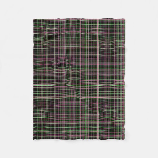 Couverture Polaire Plaid rose et vert lumineux (Devant)