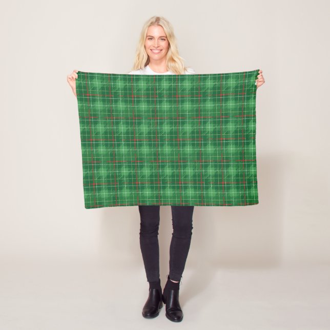 Couverture Polaire Plaid vert de Noël (En situation)