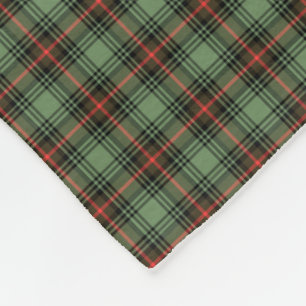 Couverture Polaire Plaid vintage vert, noir et rouge