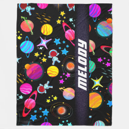 Couverture Polaire planète externe galaxie lune et étoiles motif