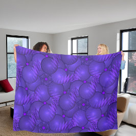 Couverture Polaire Planètes violettes, motif fractal moderne