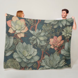 Couverture Polaire Plante Lover Succulents Motif de jardin