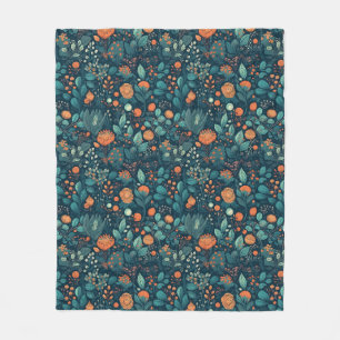 Couverture Polaire Plantes scandinaves et fleurs Blanche polaire