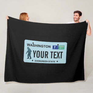 Couverture Polaire Plaque de licence Washington Sasquatch
