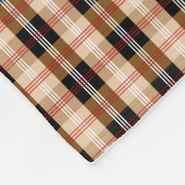 Couverture Polaire Plaque de tartan anglais noir et tan (Coin)