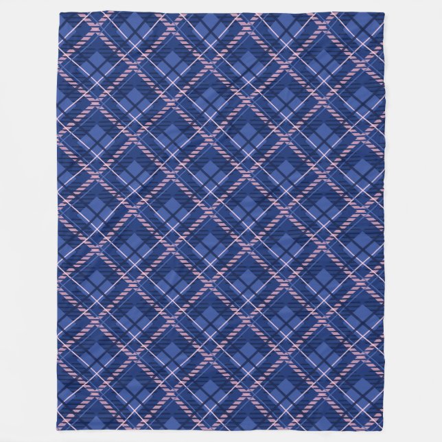 Couverture Polaire Plat bleu et rose (Devant)