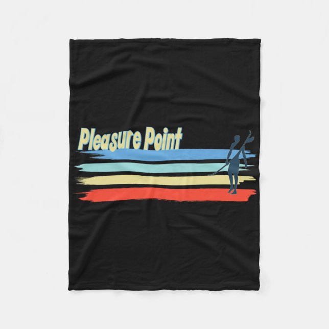 Couverture Polaire Pleasure Point Surf Beach, Surfing Guy For Men Wom (Devant)