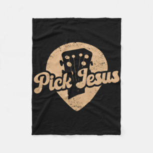 Couverture Polaire Plectre de guitare Jésus Musique Pasteur Joyeuse f
