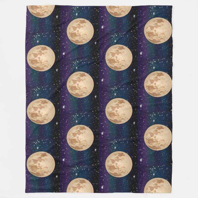 Couverture Polaire Pleine lune sur la main étoilée (Devant)