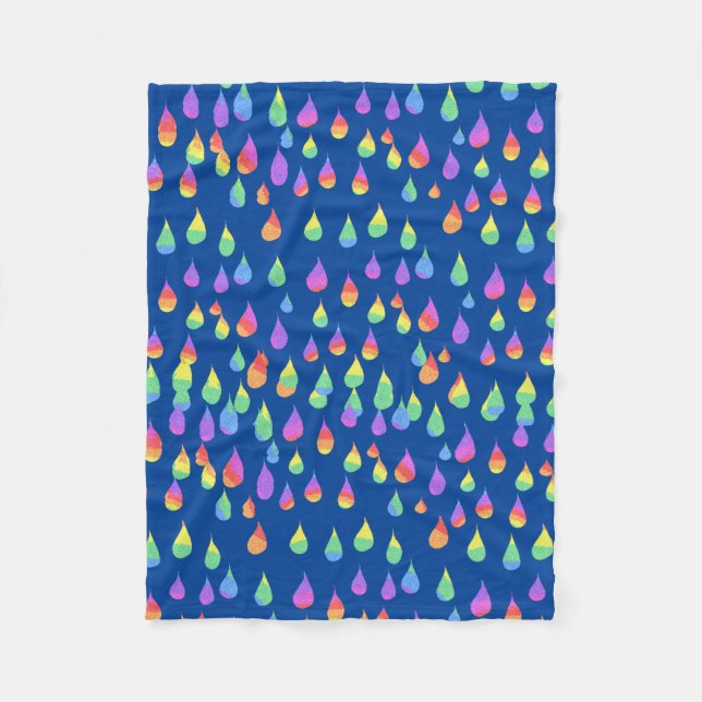 Couverture Polaire Pluie Arc-en-ciel goutte Reiki Chakra Blanket (Devant)