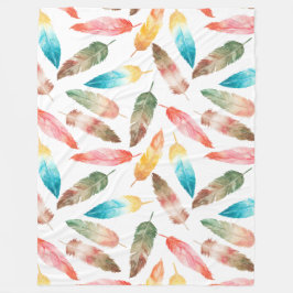 Couverture Polaire Plumes de couleur