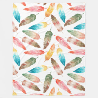 Couverture Polaire Plumes de couleur