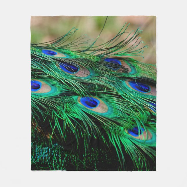 Couverture Polaire Plumes de paon (Devant)