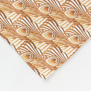 Couverture Polaire Plumes de paon de soleil Art nouveau design