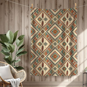 Couverture Polaire Plumes tribales traditionnelles dynamiques