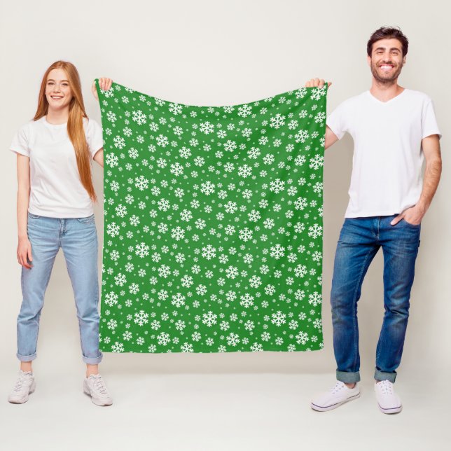 Couverture Polaire Pneus blancs sur le Motif d'hiver vert (En situation)
