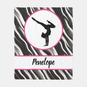 Couverture Polaire Poignée Filles Zèbre Imprimer Faux Fur
