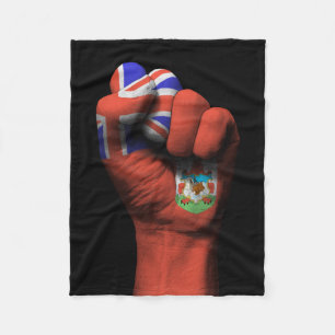 Couverture Polaire Poing serré augmenté avec le drapeau des Bermude