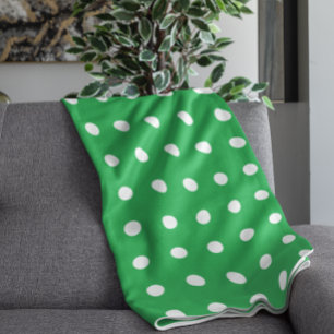 Couverture Polaire Point de polka vert