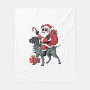 Couverture Polaire Pointeur Amoureux des chiens drôle Père Noël équit