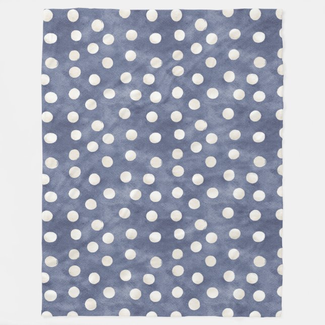 Couverture Polaire Points Blancs Bleus   (Devant)