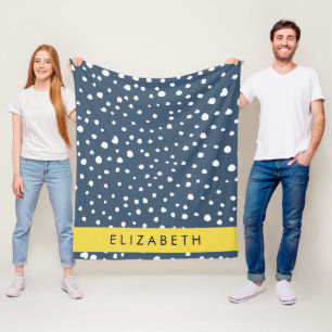 Couverture Polaire Points Dalmatiens Bleus De La Marine, Spots, Dotés