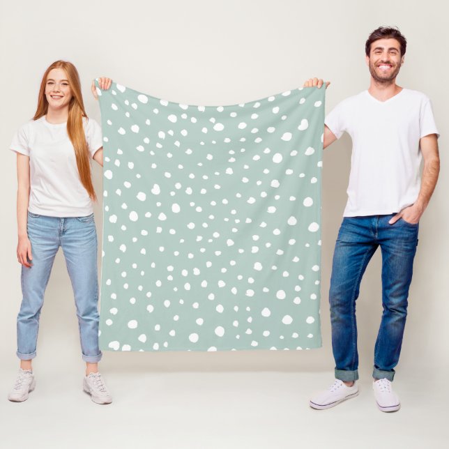 Couverture Polaire Points Dalmatiens verts, Points Dalmatiens, Pots D (En situation)