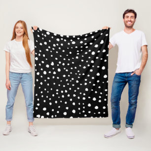 Couverture Polaire Points dalmatiens, Zones dalmatiennes, Noir et Bla