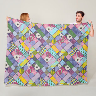 Couverture Polaire Points de Motif géométrique à écailles colorées