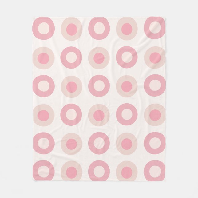 Couverture Polaire Points du milieu du siècle rétro Vanille rose (Devant)