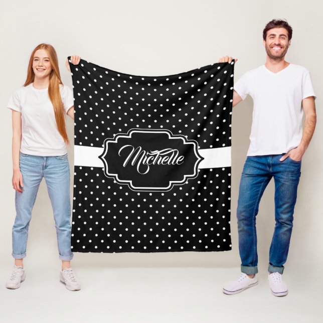 Couverture Polaire Points noirs et blancs (En situation)