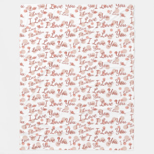 Couverture Polaire Points roses je t'aime