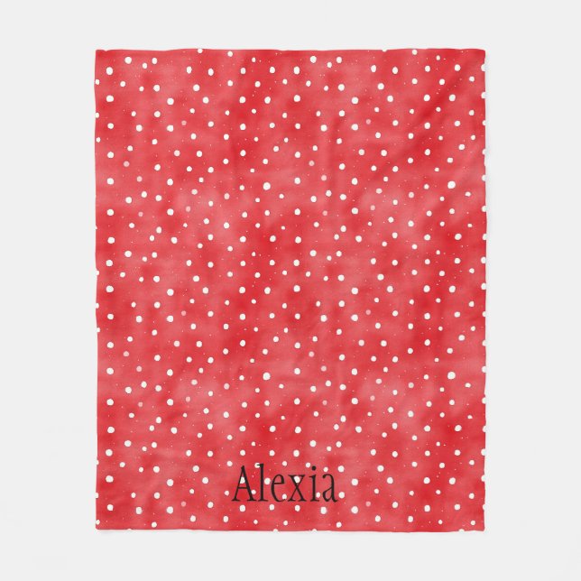 Couverture Polaire Points Rouges Blancs (Devant)