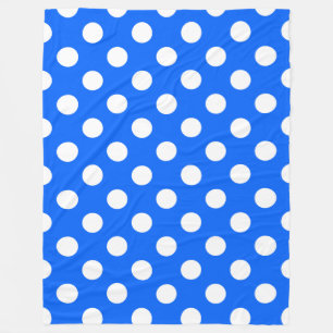 Couverture Polaire Pois blancs sur bleu royal