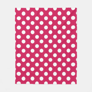 Couverture Polaire Pois blancs sur cerise