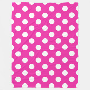 Couverture Polaire Pois blancs sur fuchsia